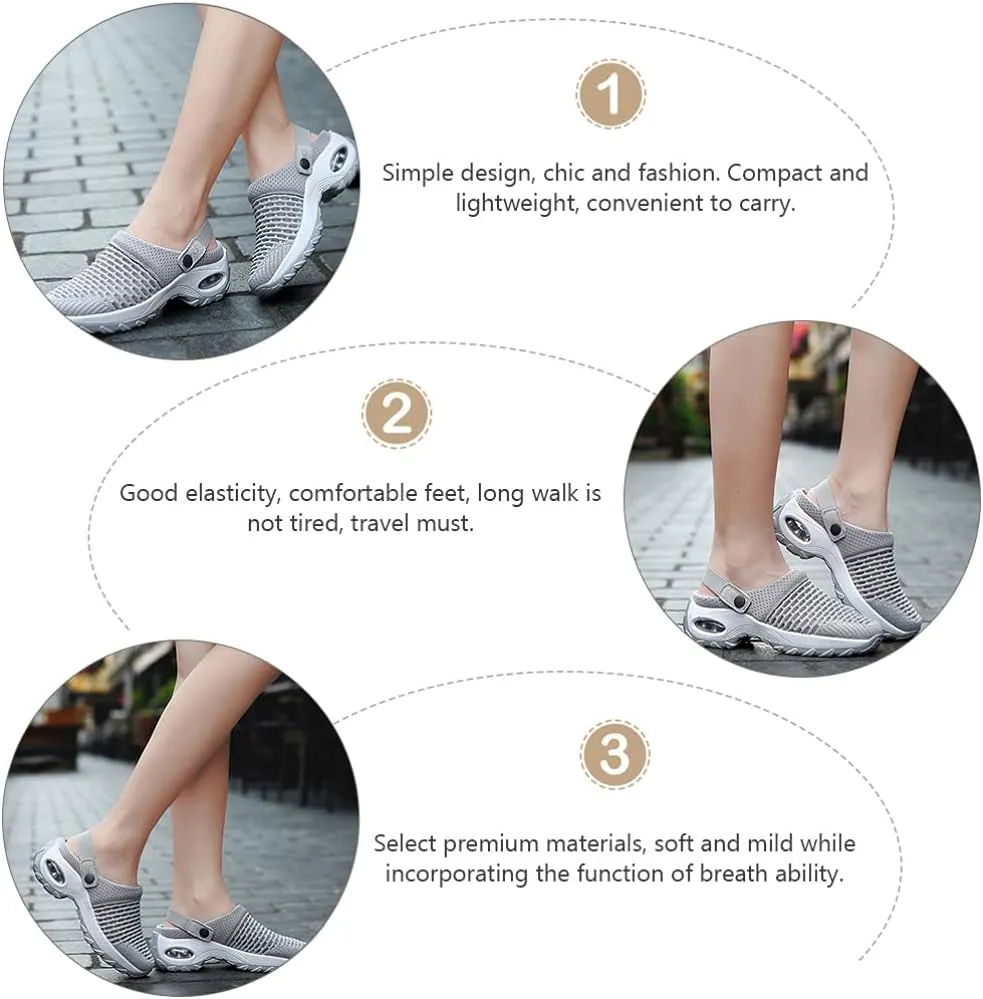 1 Pair Mesh Cloth Daily Sandals Breathable Female Sandals Air Cushion Sandals
