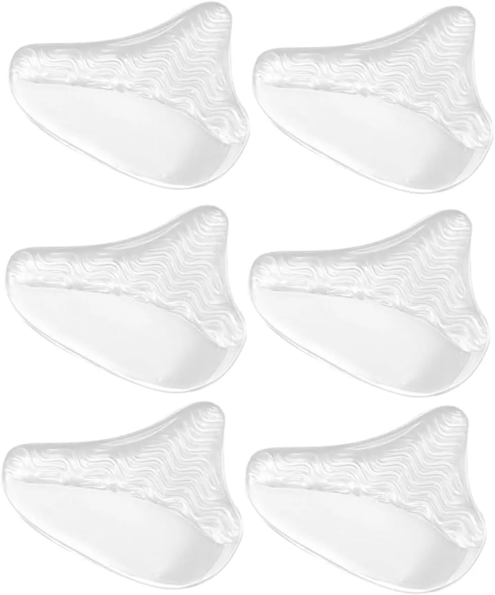 3Pairs Forefoot Relaxation Cushion of Transparent Shock Absorbing Forefoot Pads Non Slip Shoe Accessories for Relief and Comfortable Walking for Sports and Everyday Use