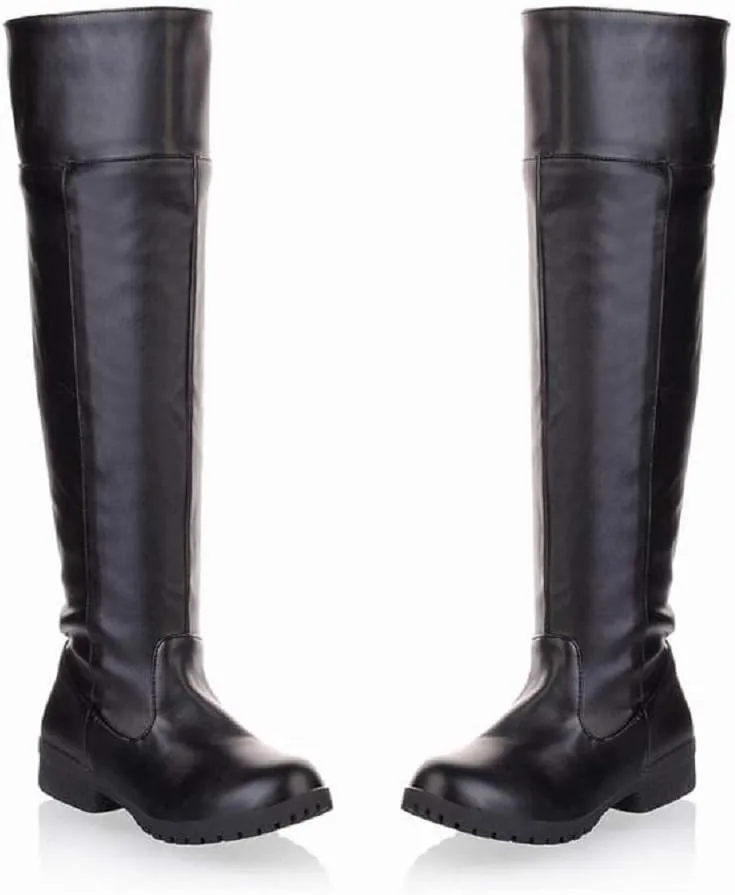 ACE SHOCK Men's Cosplay Boots Knee High Equestrian Riding Tall Boots Costume Shoes