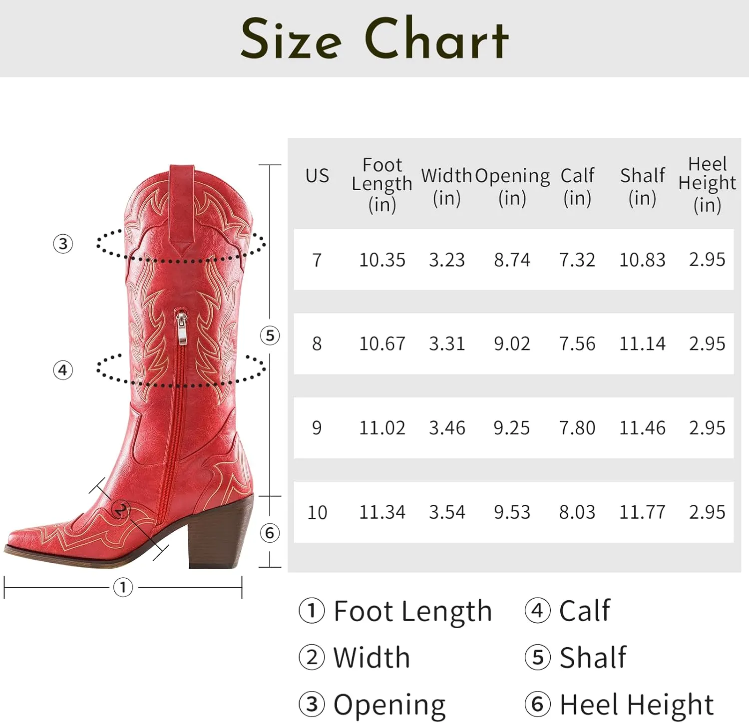ADAMUMU Womens Wide Calf Cowboy Boots Classic Western-Style Cowboys Boots for Women Pointed Toe Womens Cowgirl Boots with Chunky Heel Non-Slip Sole for Adding Timeless Elegance to Your Wardrobe
