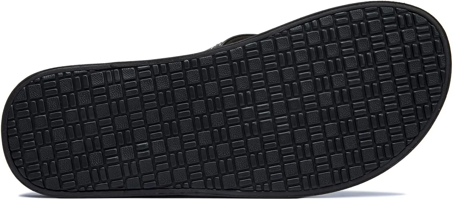 ADAX Mens Comfortable Leather Flip Flops,Non-Slip Sport Cushion Beach Slippers Thong Sandals