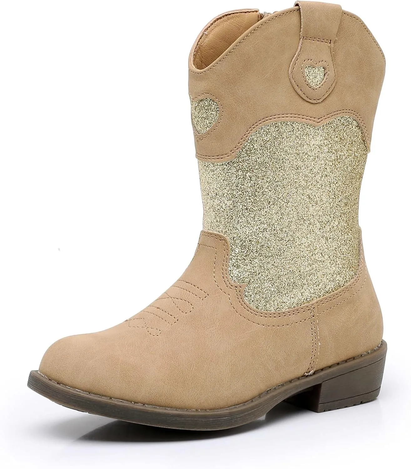 Ahannie Girls Cowboy Boots Western Cowgirl Boots for Girls with Side Zipper Boot for Toddler/Little Kid/Big Kid