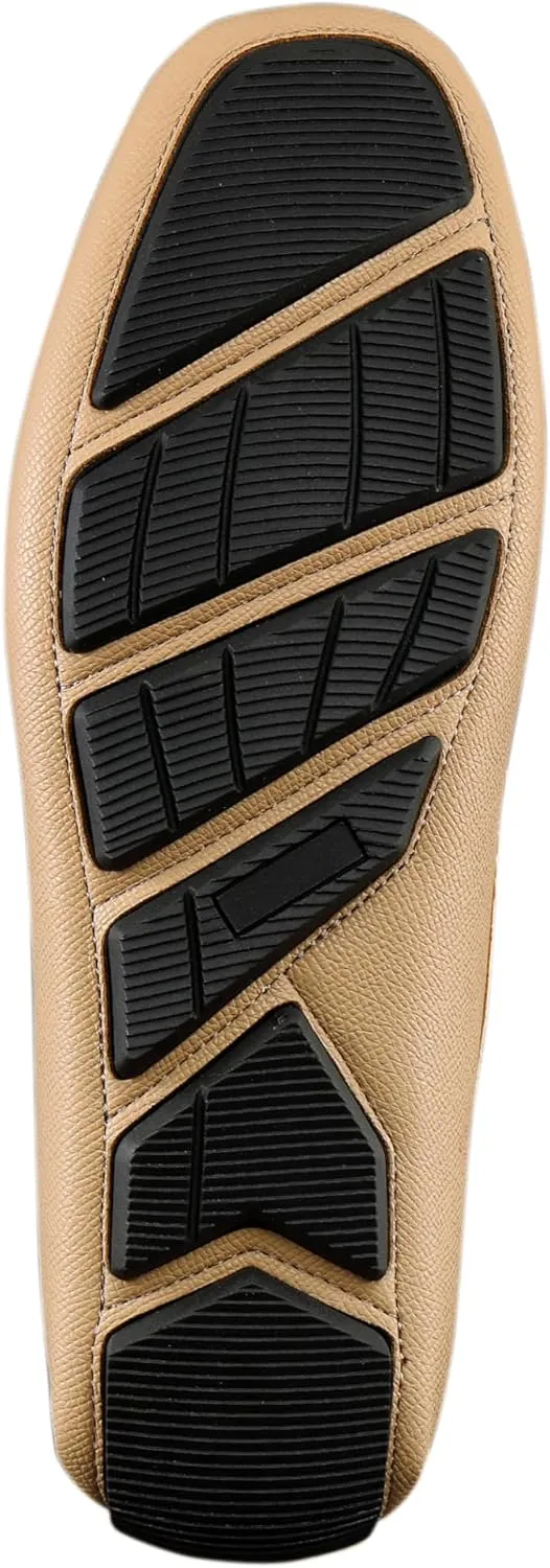 Amali Driving Moccasins, Faux Leather with Enamel Horse-Bit Ornament & Soft Lining, Comfortable & Stylish Mens Dress Loafers for Everyday Wear