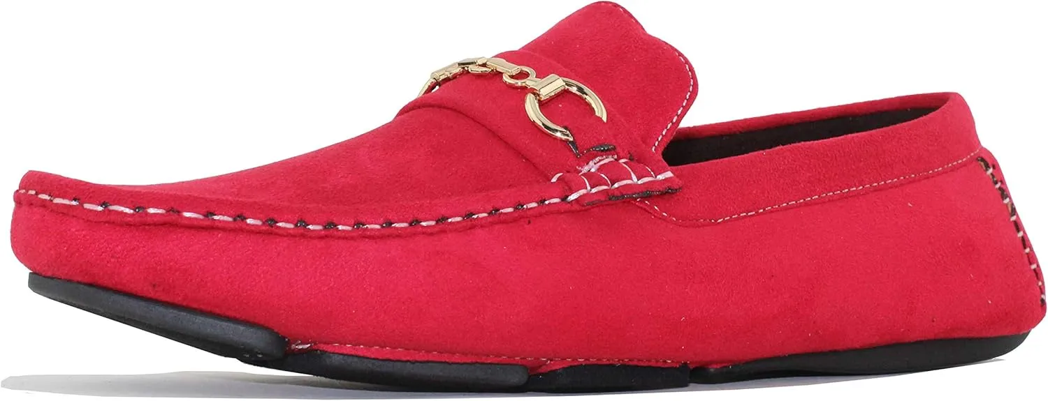 Amali Ecker, Mens Casual Shoes - Mens Loafers - Mens Moccasins - Slip On Shoes for Men - Driving Shoes for Men - Chain Ornament, Comfortable Slipper