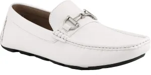 Amali Walken Men's Casual Slip-On Loafers, Driving Moccasin Shoes for Men with Silver Buckle, Available in Plush Microfiber and PU Leather