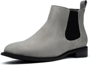 ANJOUFEMME Womens Fall Flat Chelsea Boots, Classic Comfortable Short Ankle Boots, Fashion Dress Booties