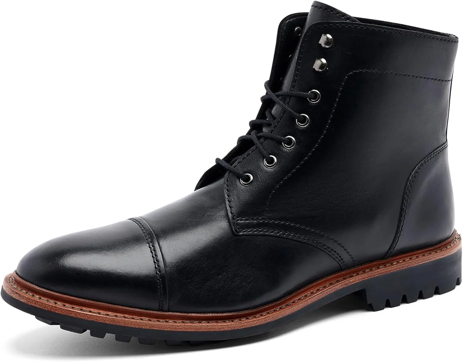 Anthony Veer Ranveer Cap-Toe Boots for Men | Pull-Up | Goodyear Welt Construction | Recraftable Rubber Commando Outsole & Ortholite® Cushioned Footbed | Full Grain Vintage Leather Upper