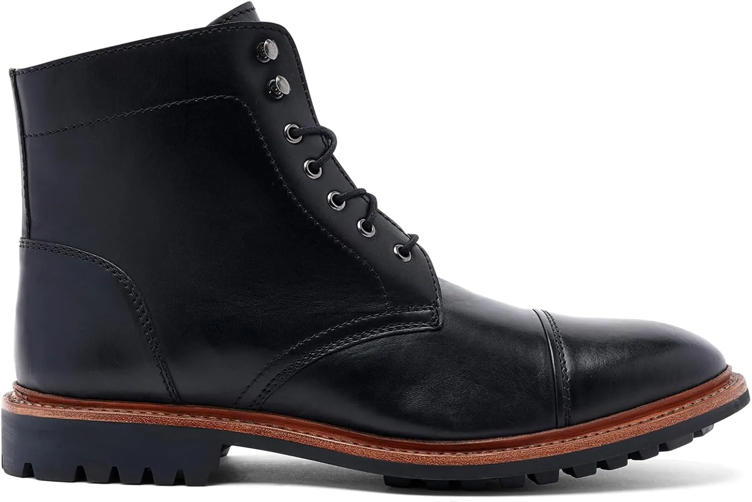 Anthony Veer Ranveer Cap-Toe Boots for Men | Pull-Up | Goodyear Welt Construction | Recraftable Rubber Commando Outsole & Ortholite® Cushioned Footbed | Full Grain Vintage Leather Upper