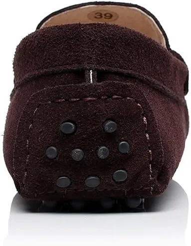 ANUFER Women's Classic Suede Penny Loafers Comfort Handmade Slipper Moccasins