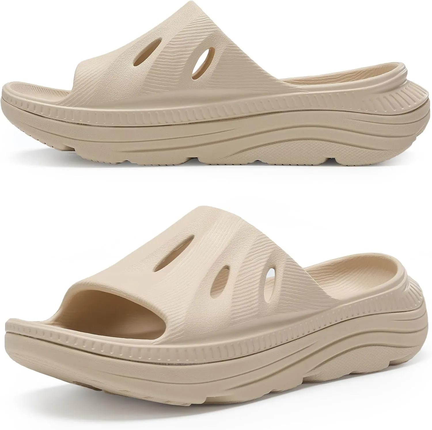 ARISIC Recovery Slides Sandals for Women Plantar Fasciitis Thick Cushion Orthotic Men Athletic Slides Lightweight Comfort Women Cloud Slippers Arch Support of Indoor Outdoor