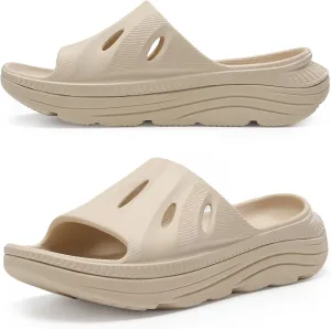ARISIC Recovery Slides Sandals for Women Plantar Fasciitis Thick Cushion Orthotic Men Athletic Slides Lightweight Comfort Women Cloud Slippers Arch Support of Indoor Outdoor