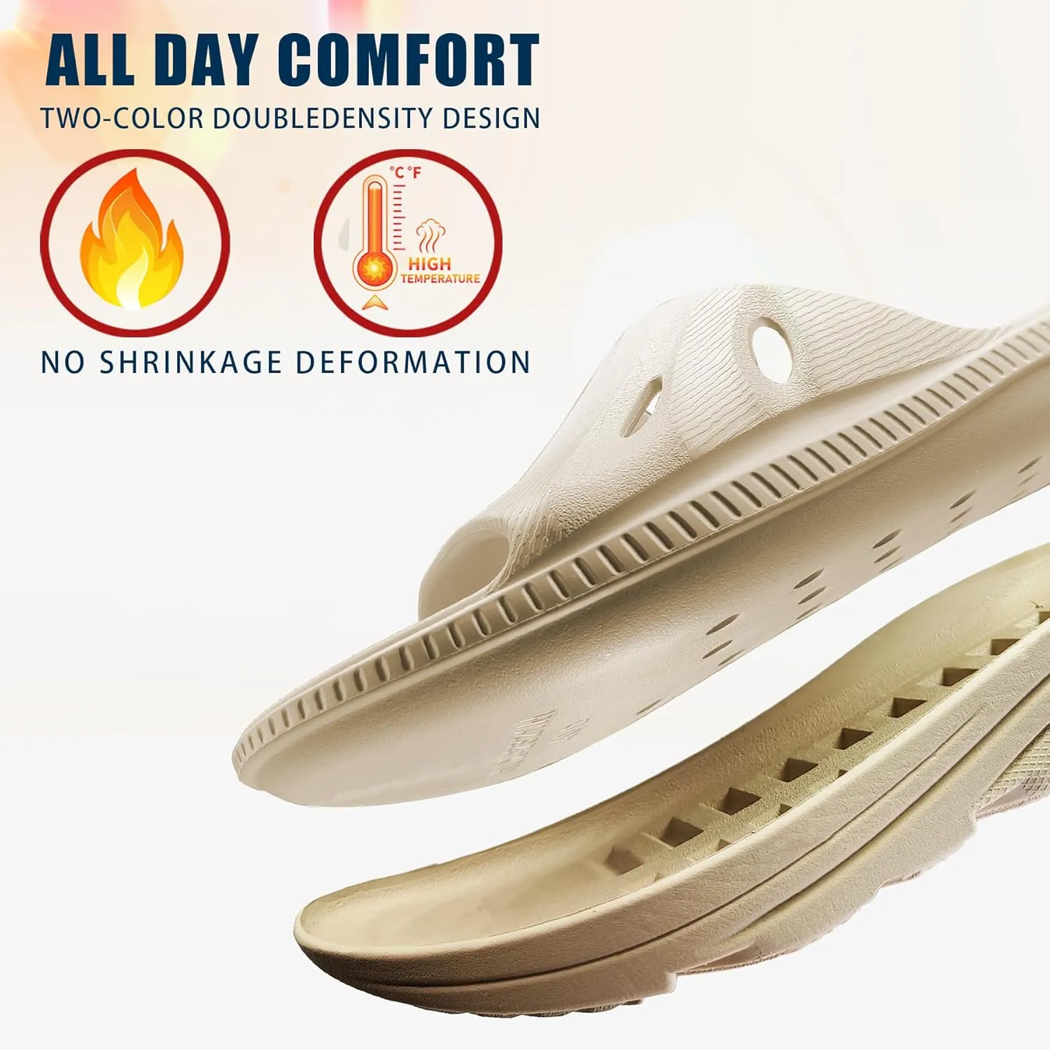 ARISIC Recovery Slides Sandals for Women Plantar Fasciitis Thick Cushion Orthotic Men Athletic Slides Lightweight Comfort Women Cloud Slippers Arch Support of Indoor Outdoor