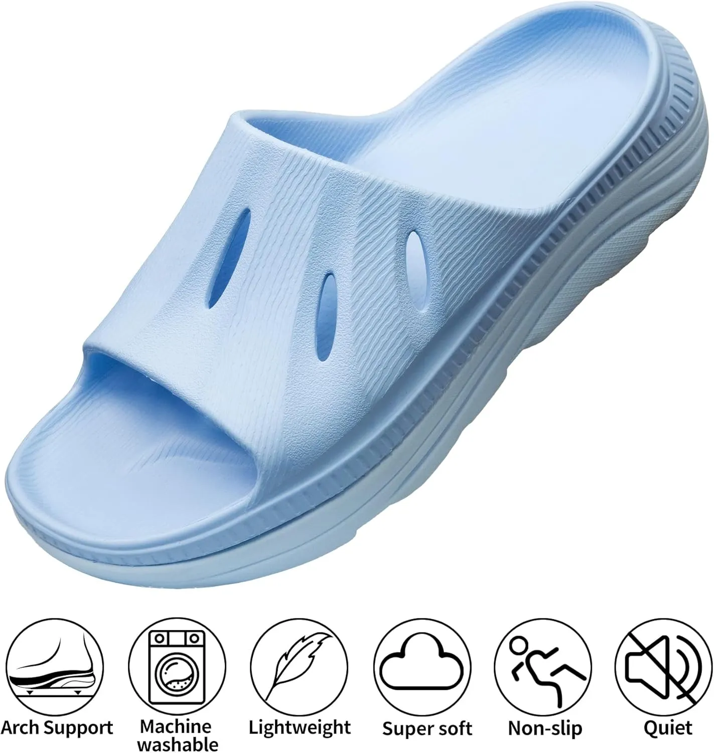 ARISIC Recovery Slides Sandals for Women Plantar Fasciitis Thick Cushion Orthotic Men Athletic Slides Lightweight Comfort Women Cloud Slippers Arch Support of Indoor Outdoor