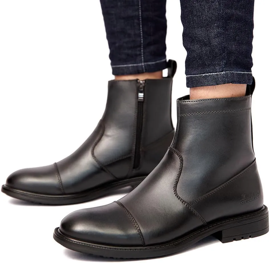 Arkbird Mens Chelsea Dress Boots Side Zipper Genuine Leather Classic Fashion Casual Slip-on Ankle Boots for Men