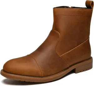 Arkbird Mens Chelsea Dress Boots Side Zipper Genuine Leather Classic Fashion Casual Slip-on Ankle Boots for Men