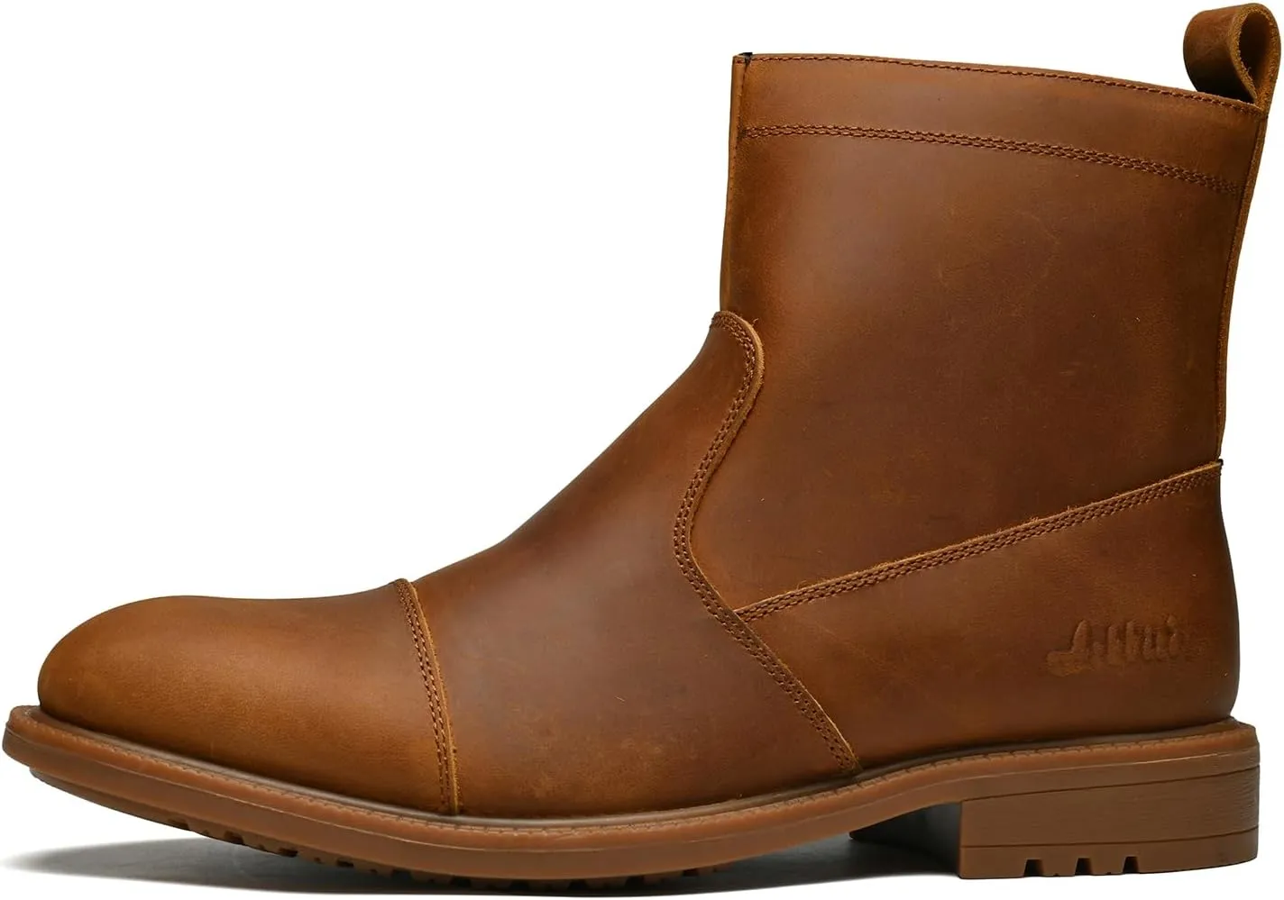 Arkbird Mens Chelsea Dress Boots Side Zipper Genuine Leather Classic Fashion Casual Slip-on Ankle Boots for Men