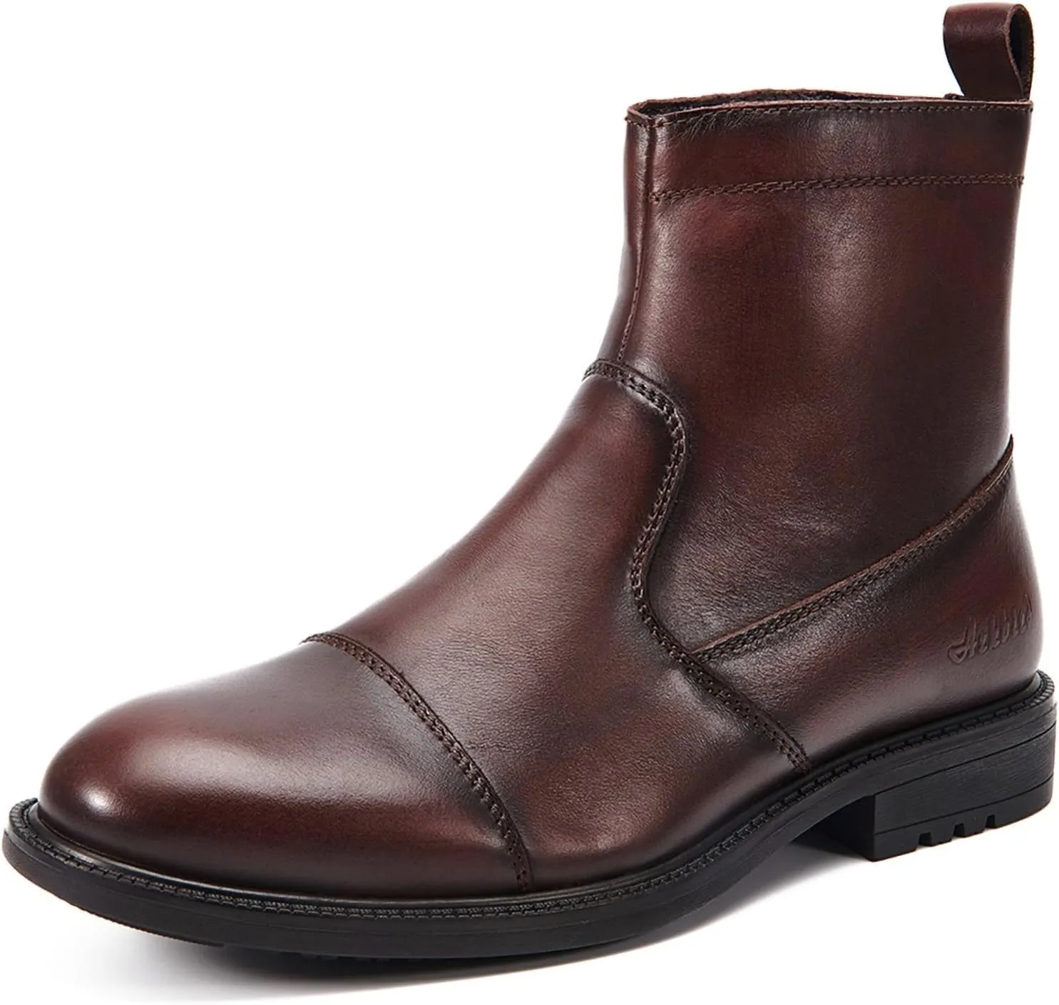 Arkbird Mens Chelsea Dress Boots Side Zipper Genuine Leather Classic Fashion Casual Slip-on Ankle Boots for Men