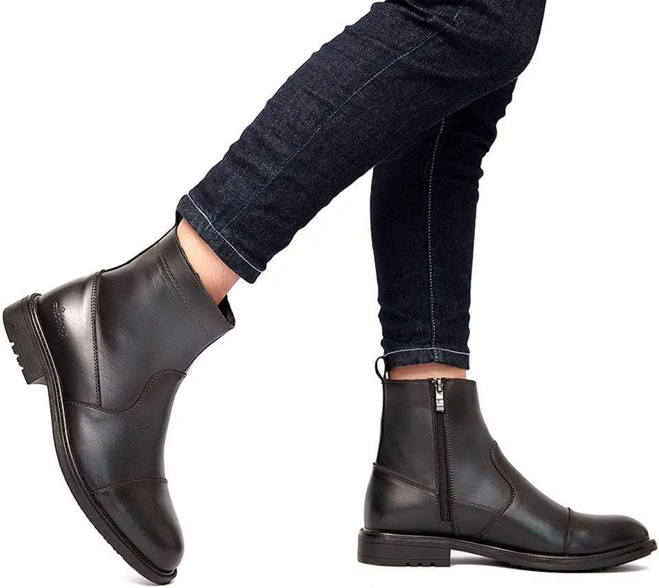 Arkbird Mens Chelsea Dress Boots Side Zipper Genuine Leather Classic Fashion Casual Slip-on Ankle Boots for Men