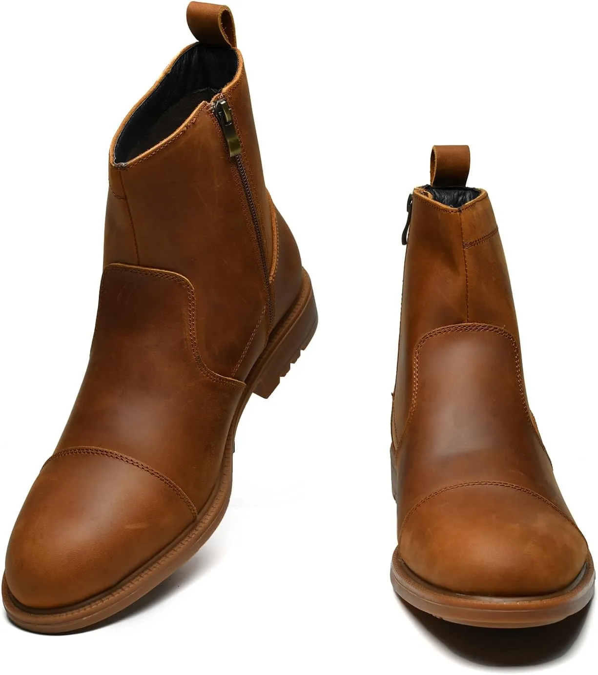 Arkbird Mens Chelsea Dress Boots Side Zipper Genuine Leather Classic Fashion Casual Slip-on Ankle Boots for Men