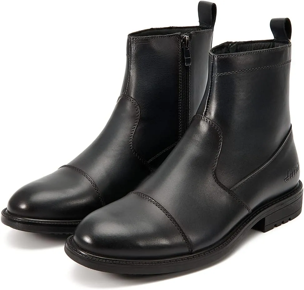 Arkbird Mens Chelsea Dress Boots Side Zipper Genuine Leather Classic Fashion Casual Slip-on Ankle Boots for Men