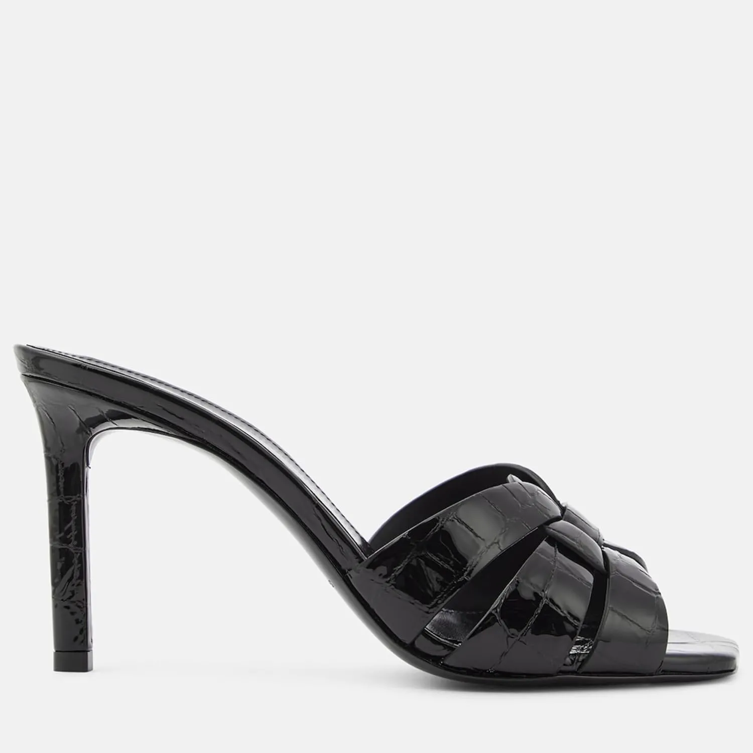 Arqa Open Toe Heeled Mules for Women with Intertwining Straps Featuring Squared Toe & Stiletto Heel Pumps Wedding Dress Slip on Sandals