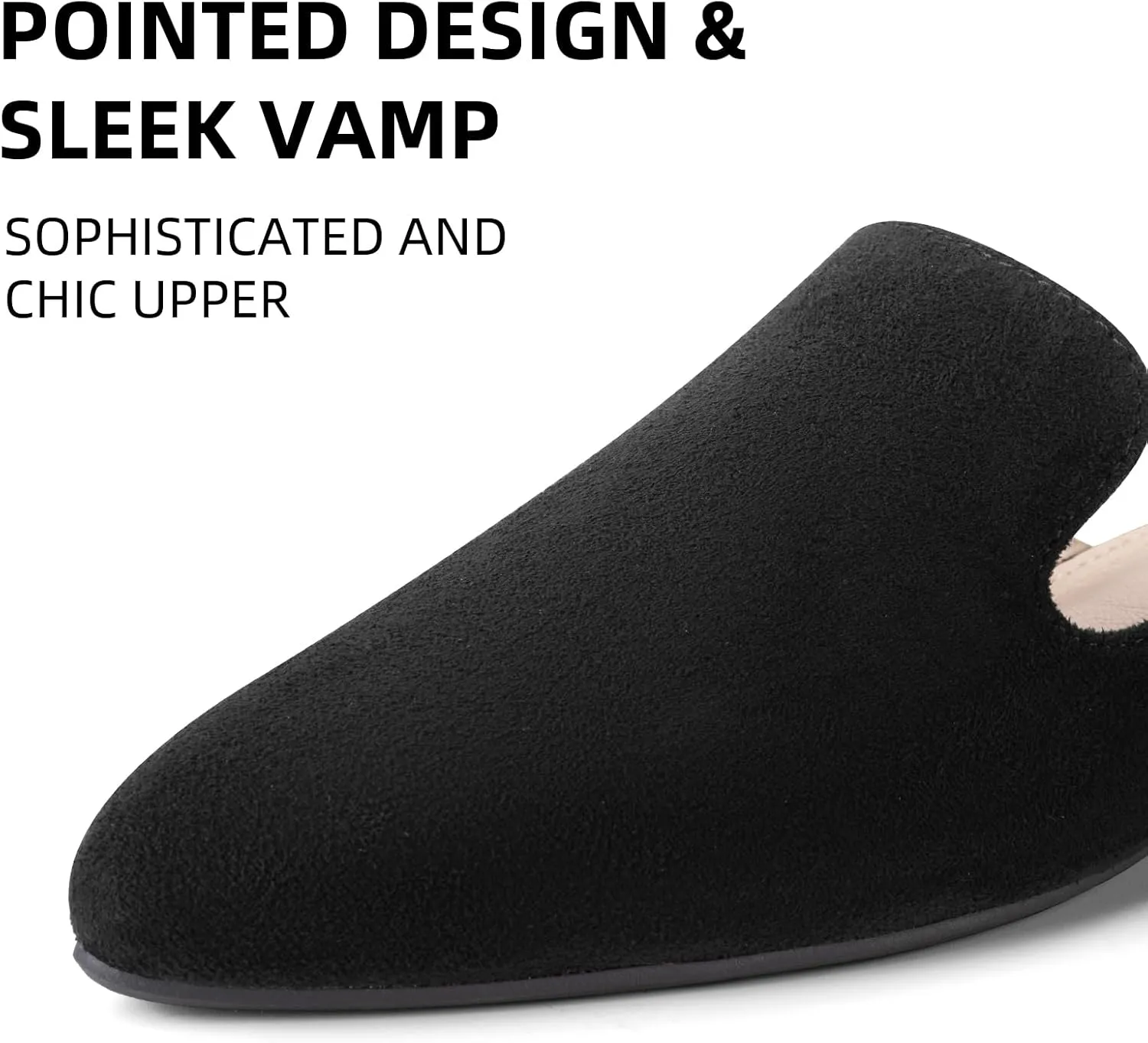 ATHMILE Mules for Women Flats Shoes Comfortable Business Work Dress Casual Womens Mules Flats Closed Pointed Toe Slip on Mules Flats for Ladies