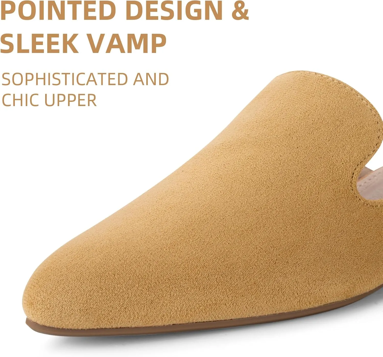 ATHMILE Mules for Women Flats Shoes Comfortable Business Work Dress Casual Womens Mules Flats Closed Pointed Toe Slip on Mules Flats for Ladies