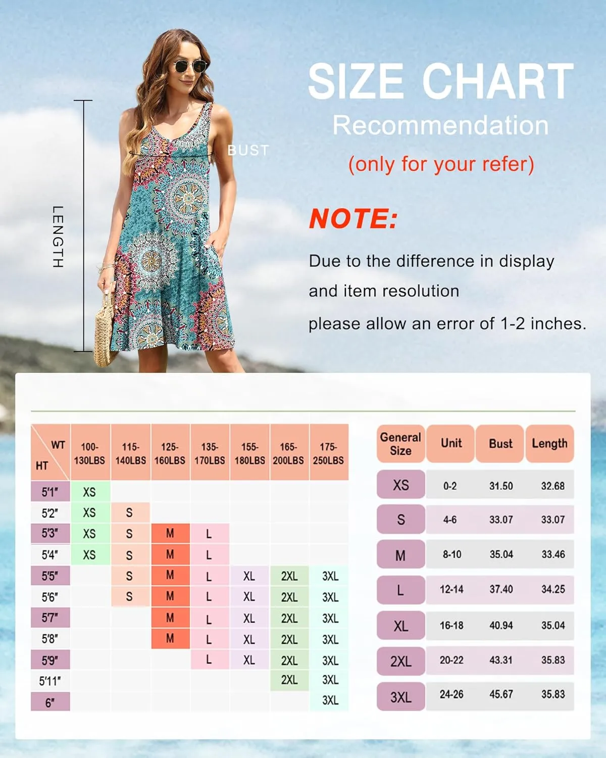 AUSELILY Women's Sleeveless V Neck Mini Dress Beach Cover Up Swimwear Bathing Suit Sundresses with Pockets 2025 New