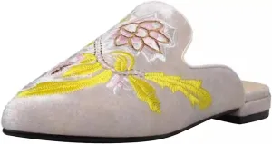 Axellion Comfortable Embroidered Mules for Women, Slip-on Backless Loafers with Pointed Toe, Stylish Flat Slides for Casual & Business Wear