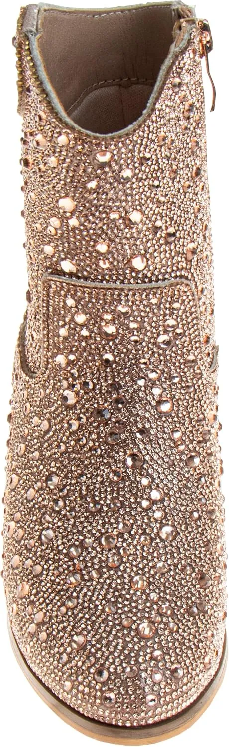 Badgley Mischka Girls Dress Cowgirl Boots - Kids Party Heel Pumps Slip On Cowboy Boot (Little Kid/Big Kid)