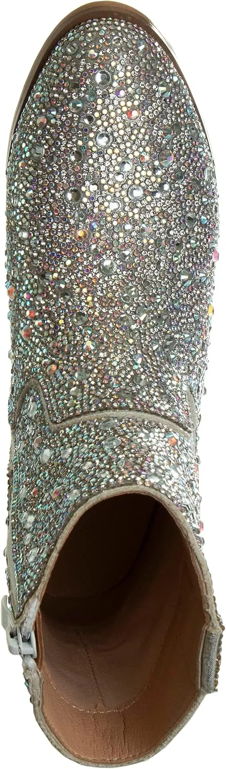 Badgley Mischka Girls Dress Cowgirl Boots - Kids Party Heel Pumps Slip On Cowboy Boot (Little Kid/Big Kid)