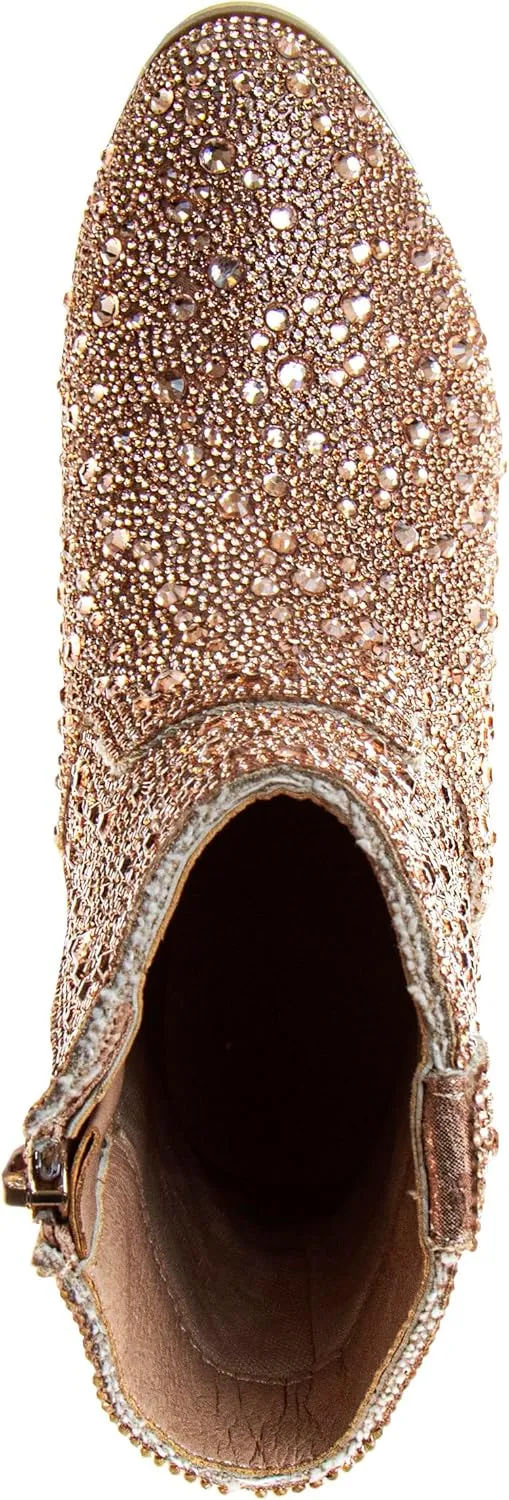 Badgley Mischka Girls Dress Cowgirl Boots - Kids Party Heel Pumps Slip On Cowboy Boot (Little Kid/Big Kid)