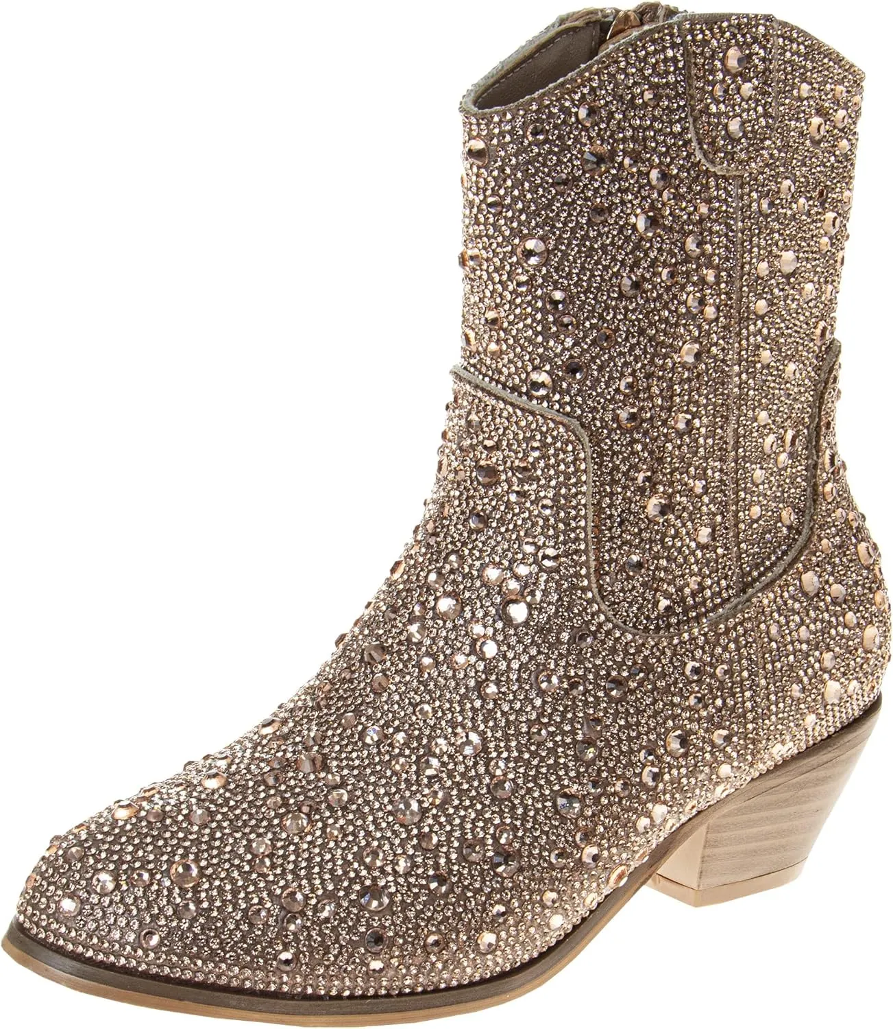 Badgley Mischka Girls Dress Cowgirl Boots - Kids Party Heel Pumps Slip On Cowboy Boot (Little Kid/Big Kid)