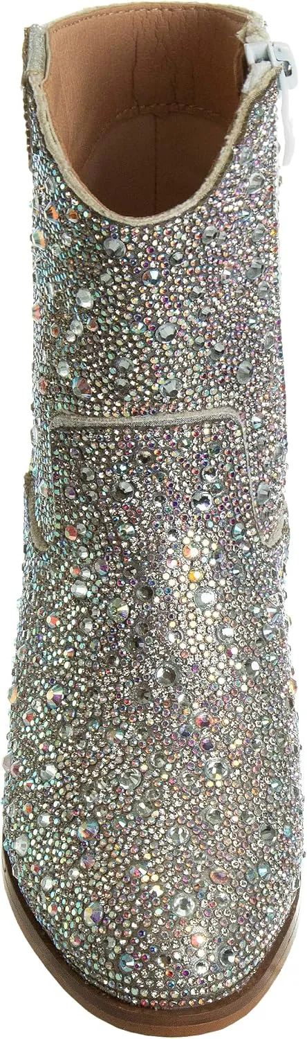 Badgley Mischka Girls Dress Cowgirl Boots - Kids Party Heel Pumps Slip On Cowboy Boot (Little Kid/Big Kid)