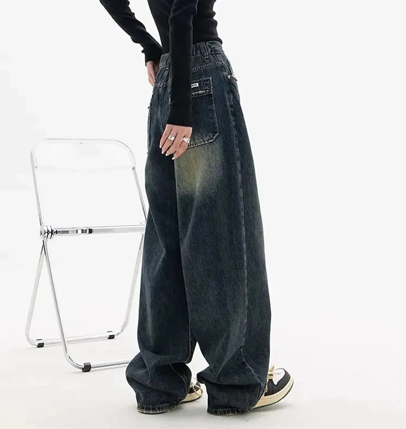 Baggy Jeans for Woman Y2k Pants Straight Leg High Waisted Jeans Womens Boyfriend Vintage Clothes Streetwear