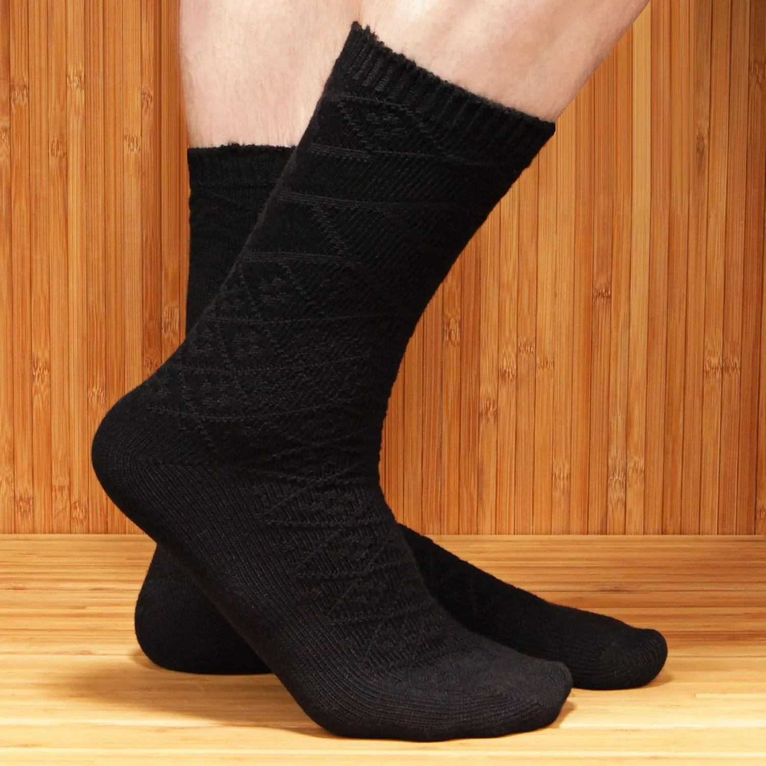 BambooMN Soft Warm Crew Boot Slouch Socks for Women, Ladies and Girls, Vintage Cabin Tube Socks