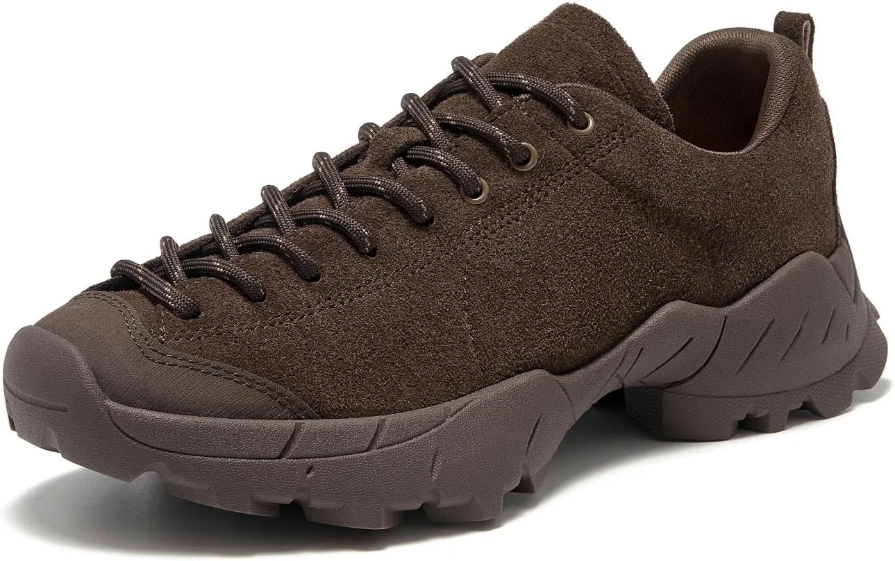 BEAU TODAY Hiking Shoes Women Lightweight,Hike Barefoot Sneakers Women,Wide Toe Box Non-Slip Outdoor Sneakers,Suede Walking Shoes for Trekking Trail Climbing