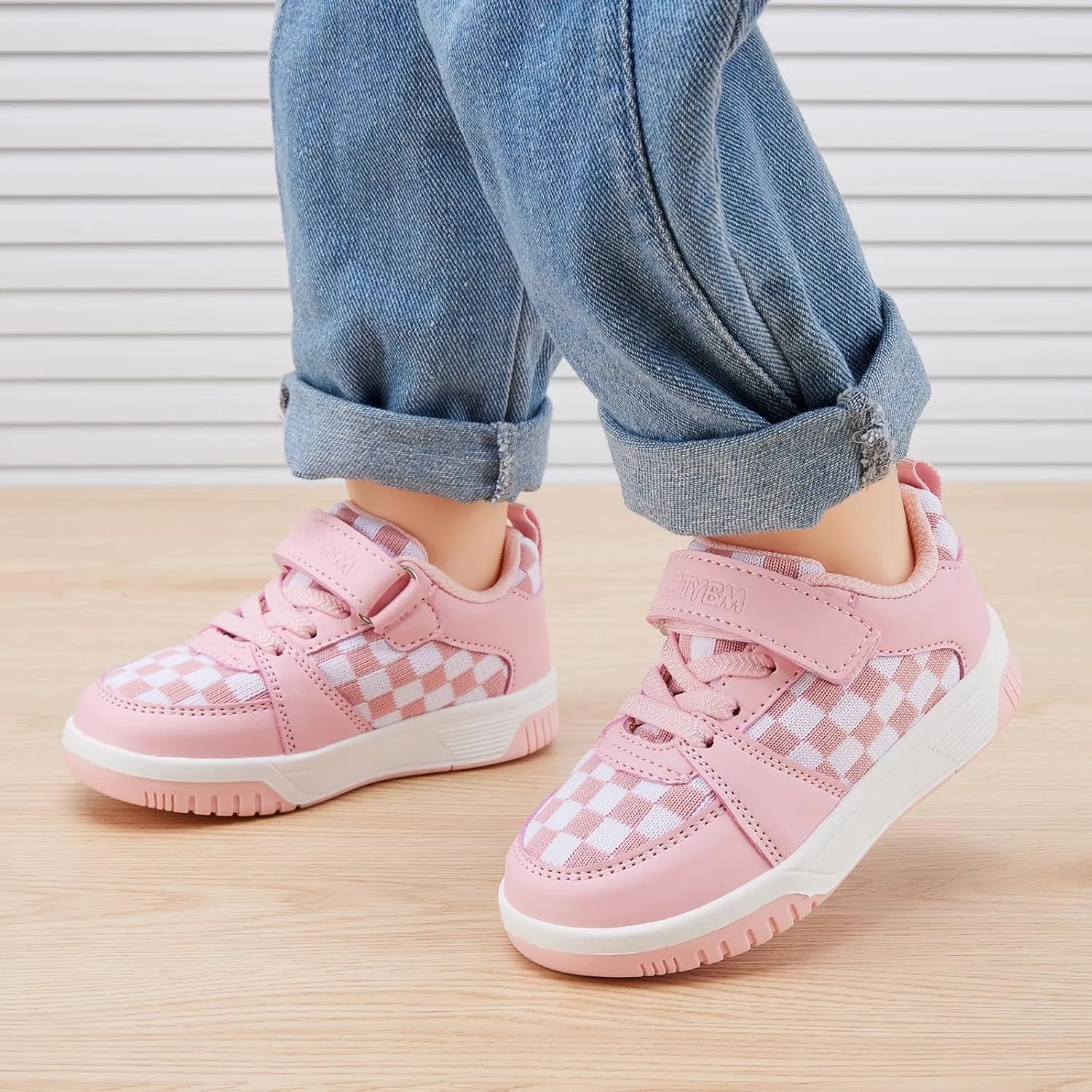BMCiTYBM Toddler Shoes Boys Girls Tennis Sneakers Checkred Casual Walking Shoes Lightweight Non Slip Outdoor
