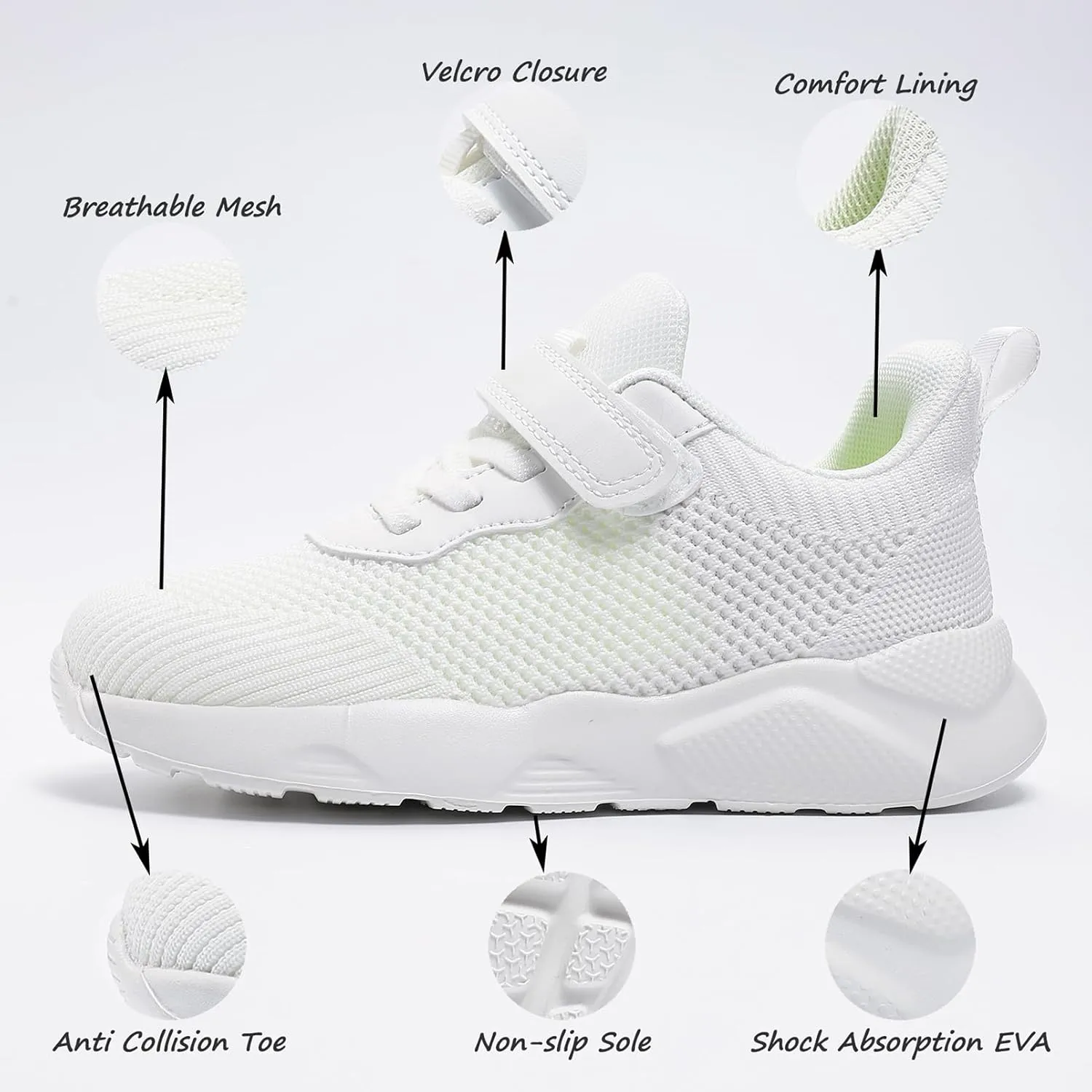 Boys Girls Tennis Shoes Kids Lightweight Breathable Sneakers Running Athletic Shoes Mesh Trainers Casual Walking Sport Footwear for Toddler/Little Kid/Big Kid