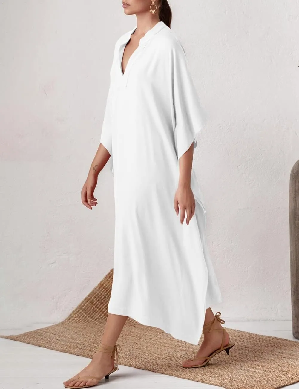 Bsubseach Women Kaftan Dresses Caftan Loungewear Maxi Dress Swimsuit Cover Up Beachwear