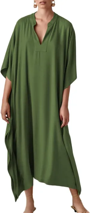Bsubseach Women Kaftan Dresses Caftan Loungewear Maxi Dress Swimsuit Cover Up Beachwear
