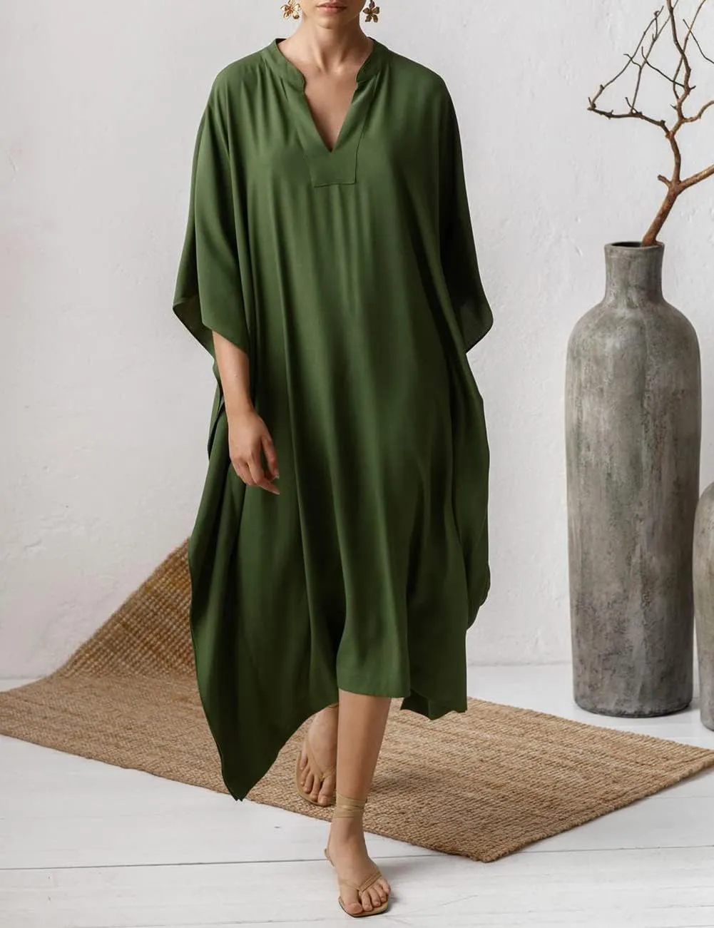 Bsubseach Women Kaftan Dresses Caftan Loungewear Maxi Dress Swimsuit Cover Up Beachwear