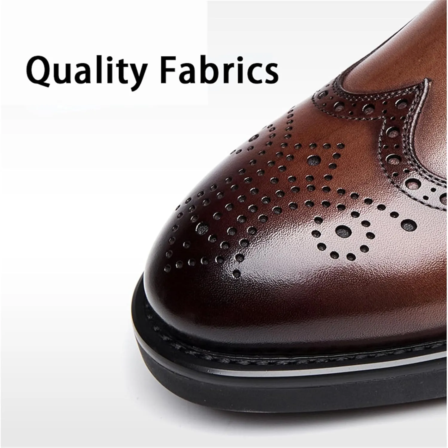 BWSEOBG Men's Brogue Wingtip Retro Business Oxford Shoes Classic Leather Round Toe Lace Up Wedding Formal Dress Shoes Derby Shoes