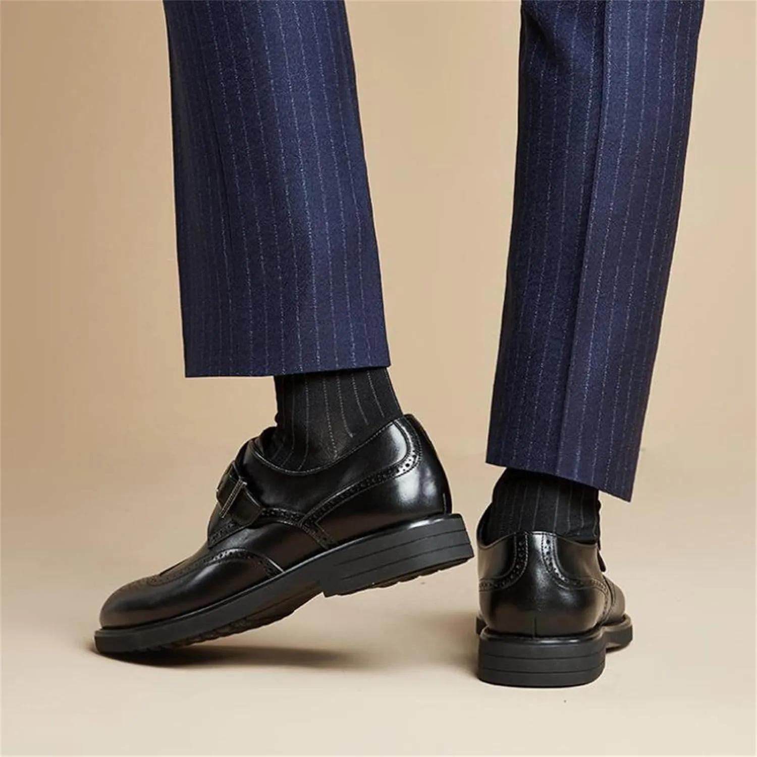 BWSEOBG Men's Brogue Wingtip Retro Business Oxford Shoes Classic Leather Round Toe Lace Up Wedding Formal Dress Shoes Derby Shoes