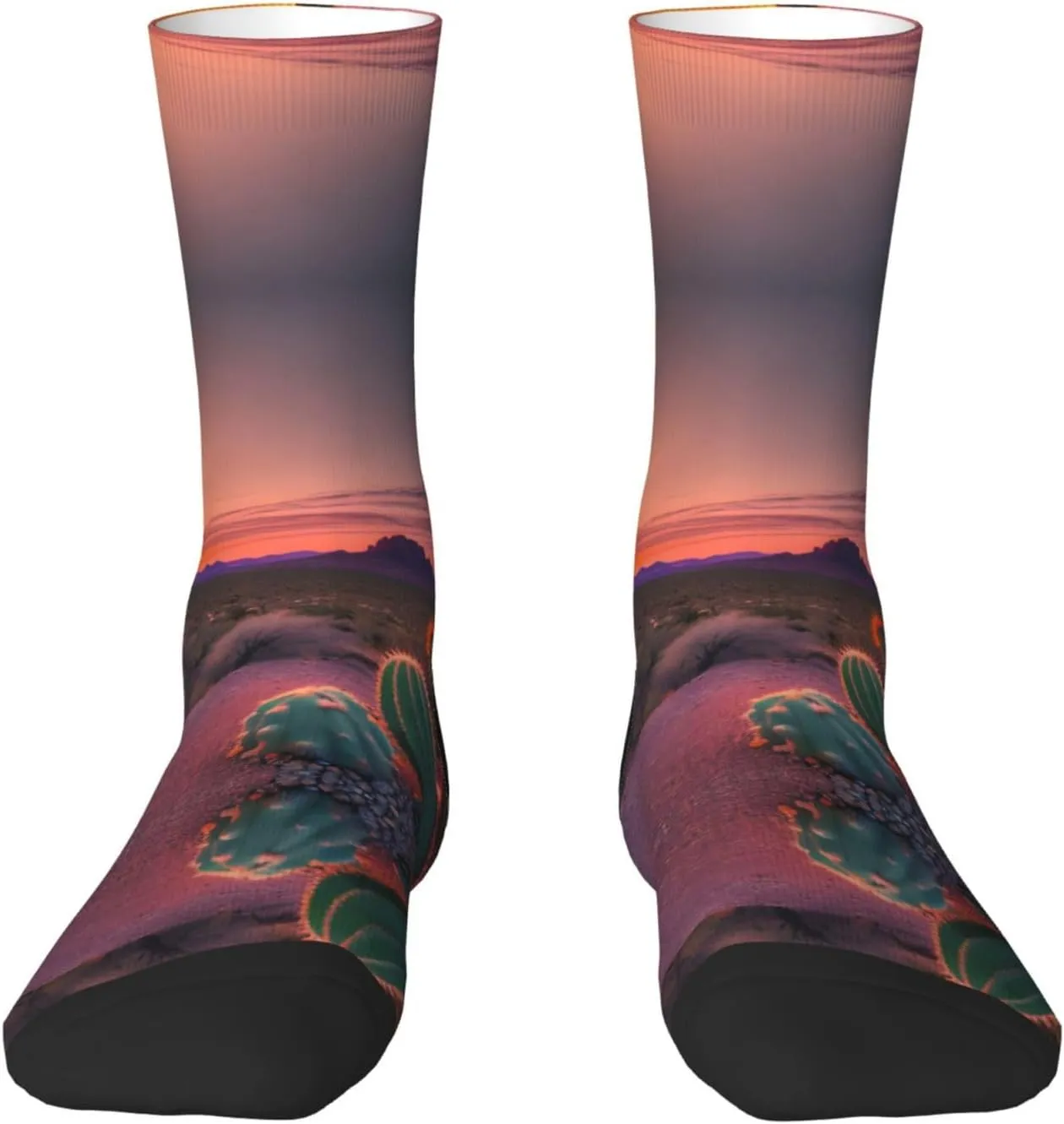 Cactus Desert Sunsets print Menâ€™s Socks, Vintage Winter Warm Socks for Women, Soft Cozy Socks, Thick Boots Socks