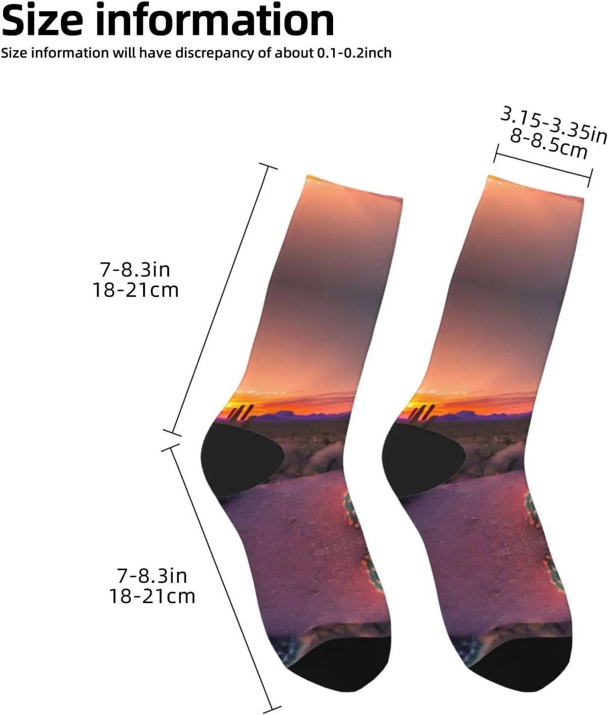 Cactus Desert Sunsets print Menâ€™s Socks, Vintage Winter Warm Socks for Women, Soft Cozy Socks, Thick Boots Socks