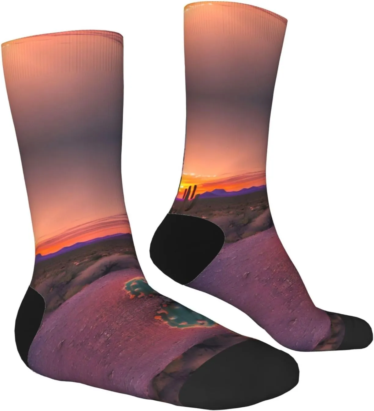 Cactus Desert Sunsets print Menâ€™s Socks, Vintage Winter Warm Socks for Women, Soft Cozy Socks, Thick Boots Socks