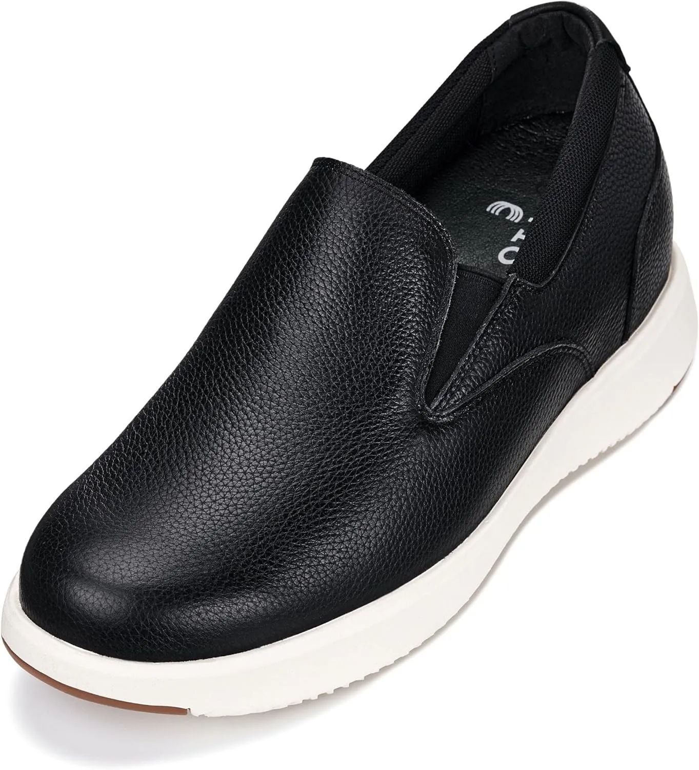 CALTO Men's Invisible Height Increasing Elevator Loafers - Onyx Black Lightweight Slip-on Casual Loafers - 2.8 Inches Taller - J1420 - Size 8 D(M) US