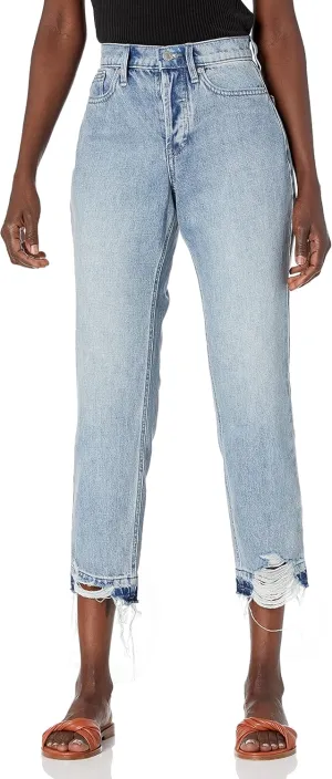 Calvin Klein Jeans Women's Hi Rise Straight Leg Crop W/Destructed Hem Vintage Denim
