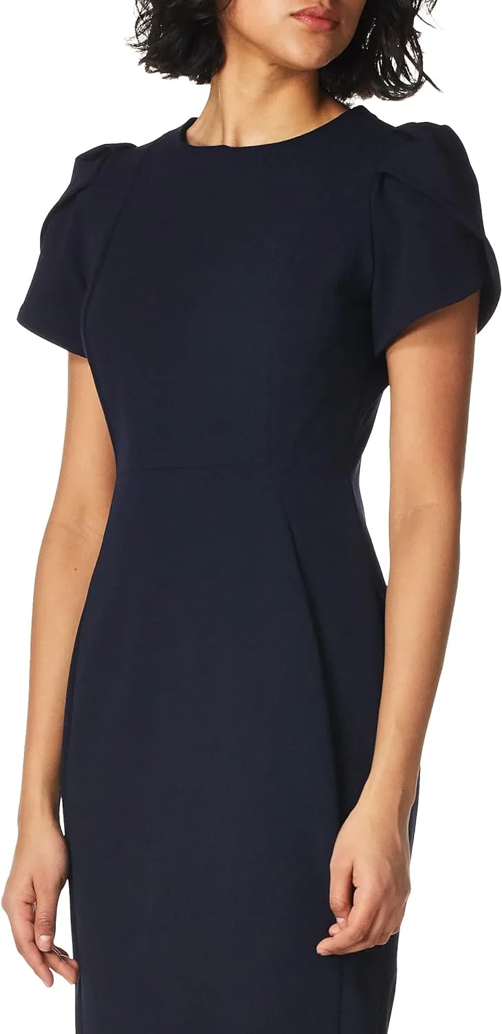 Calvin Klein Women's Tulip Short Sleeve Scuba Crepe Mini Dress